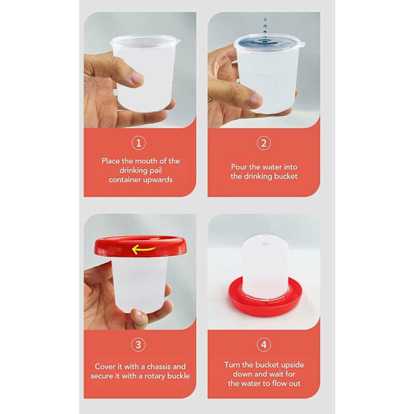 Fjørfeforer, 9,2x10,2 cm Kyllingforer og 8,7x10,2 cm Drikkeapparatsett med roterende ermedesign Automatisk fôring og vanning Fjørfeforer og vanningsapparat