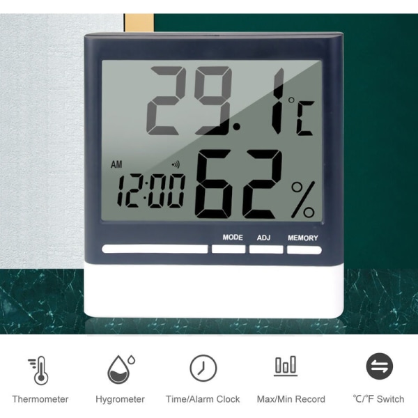 Elektronisk temperatur- och fuktighetsmätare för inomhusbruk digital mätare CX318 digital display elektronisk temperatur- och fuktighetsmätare