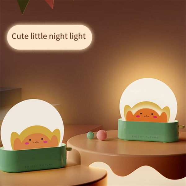 Natlampe, sød Kawaii-dekoration til soveværelsesseng, genopladelig LED-toastbrød med timer og justerbar lysstyrke