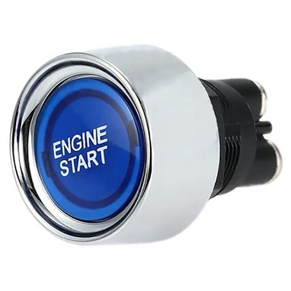 Bilmotor-knap DC 12V 24V Blå Bilstartknap Lysswitch-knap Startknap Tændingskontakt til Racing-Blå