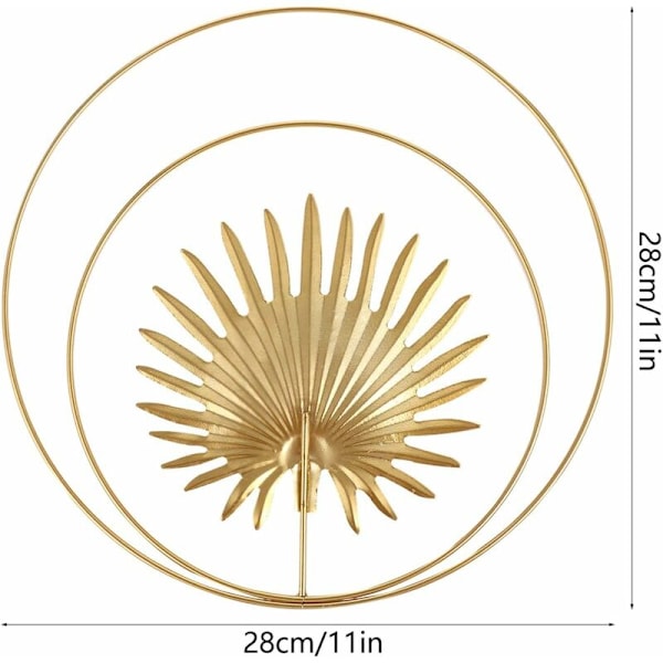 Järnväggskulpturer Botaniska Palm Leaf Väggfigur Abstrakt Väggkonst Hängande Plakett Ornament för Inomhus Utomhus Hem Kontors Dekoration