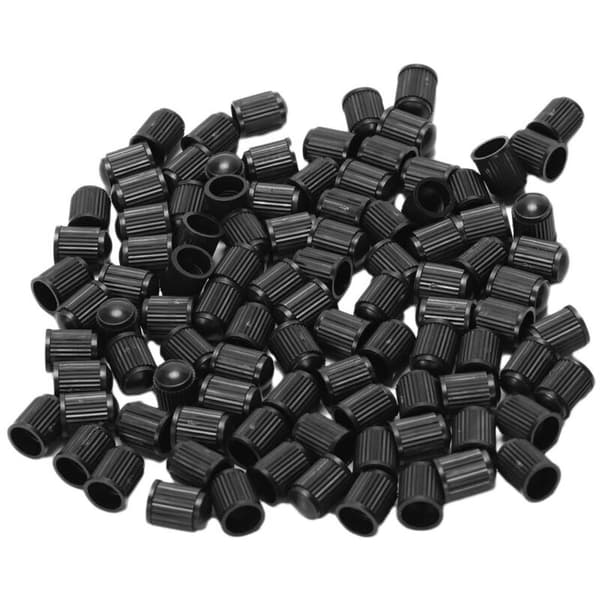 300x - Sorte plastik ventilhætte-erstatninger. Biler, lastbiler, motorcykler, . Schrader-hætter.