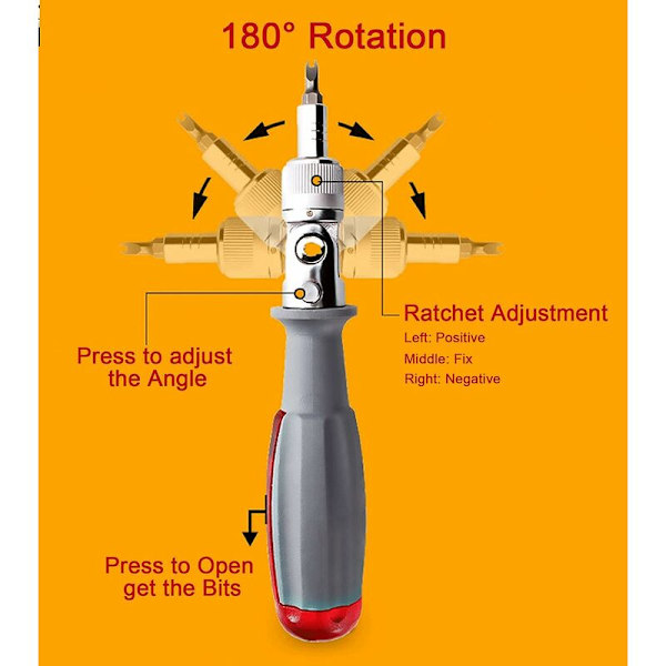 10 i 1 magnetisk multi-bit spärrskruvmejsel, liten fickminiskruvmejsel, lämplig för hem- och bilinteriörtillbehör, röd, 1 st