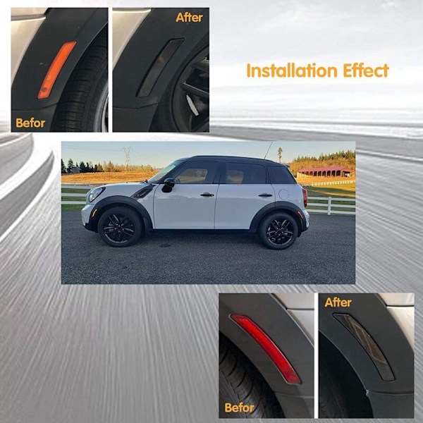 LED-sidemarkører for bil, sideblinklys for R55 R56 R57 R58 R59 R60 R61