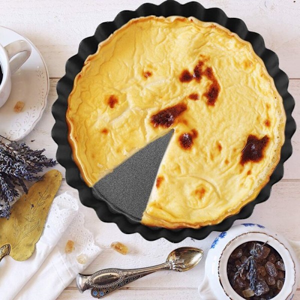 Sæt af 12, 4 tommer Non-Stick Quiche Pan AU Stål Quiche Pan med Aftagelig Bund til Madlavning og Bagning