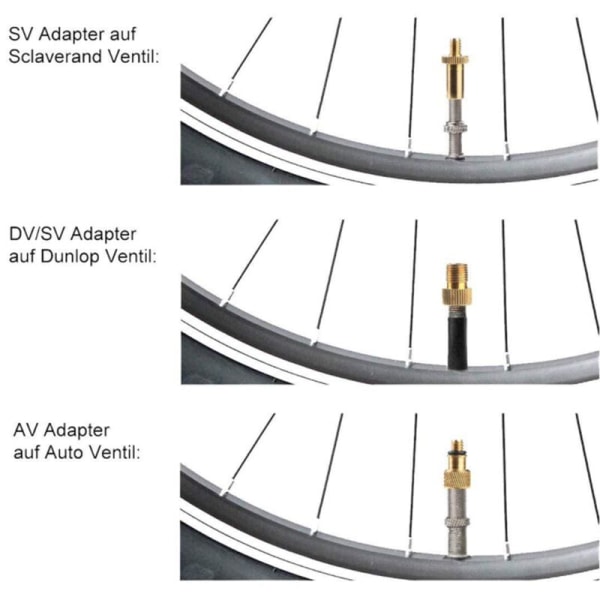 10 stk. serie oppumpningsmunstycke set Presta Schrader ventiladapter för cykelventiler för landsvägs- och mountainbike och Fixie cykel däckpump