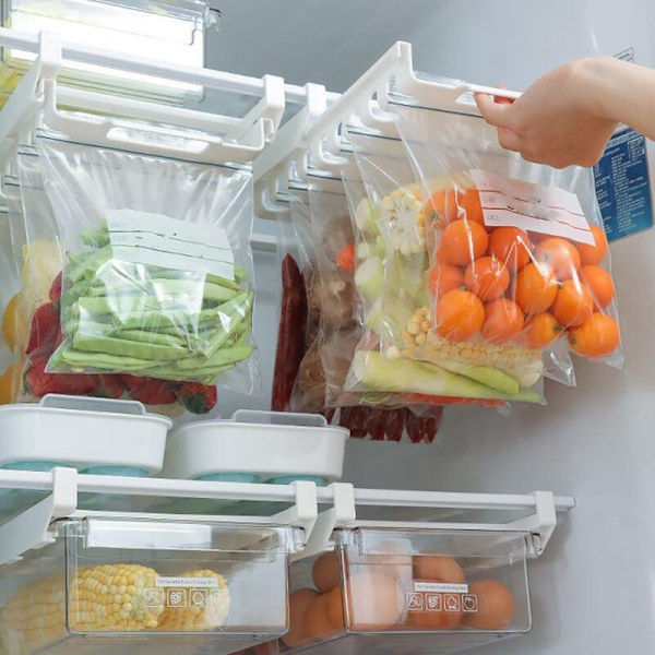 Retractable Drawer Organizer Refrigerator Rail Bracket Kitchen Drawers Refrigerator Shelf Bracket for Saving Space Refrigerator Drawer