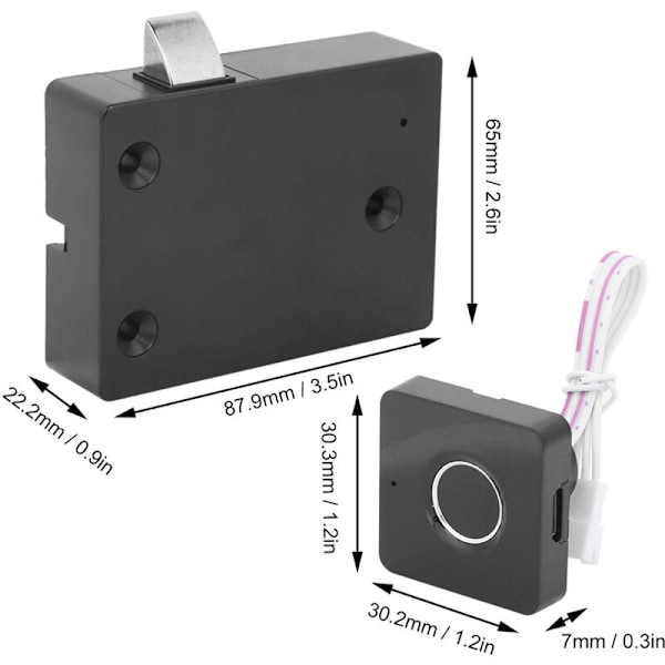 Smart Biometrisk Fingeravtryckslås Snabb Upplåsning USB-Laddning för Förvaringskåp Låda Skåp