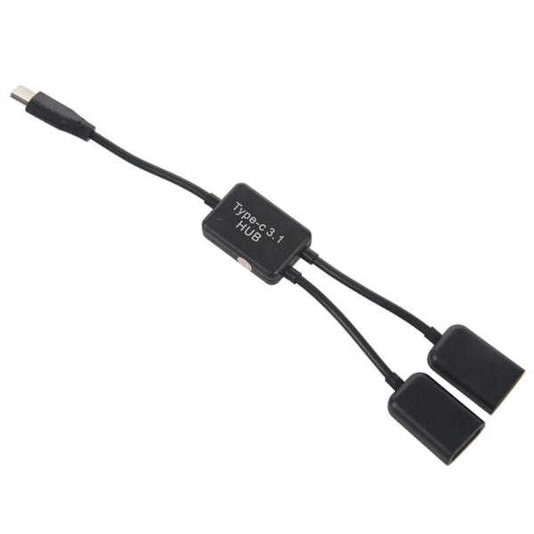 4X Type C OTG USB-uros-liitäntä Dual 2.0 Latauskeskus 2 Porttia Kaapelin Y-jakaja
