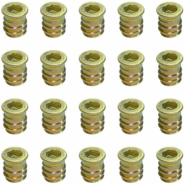 20 Pakk Tre Møbler Gjenget Muttere M6 x 13mm