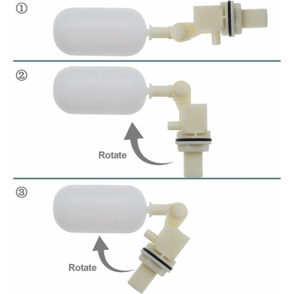 2 stk 3/4 tommers automatisk vannflytventil kuleventil for akvarium 25mm
