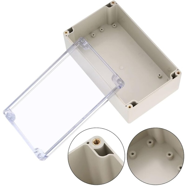 Vandafvisende IP65 Udendørs Elektrisk Forbindelsesboks, Stikforbindelsesboks, Udendørs Elektronisk Plastikkabinet (Transparent 20X12X7.5CM)