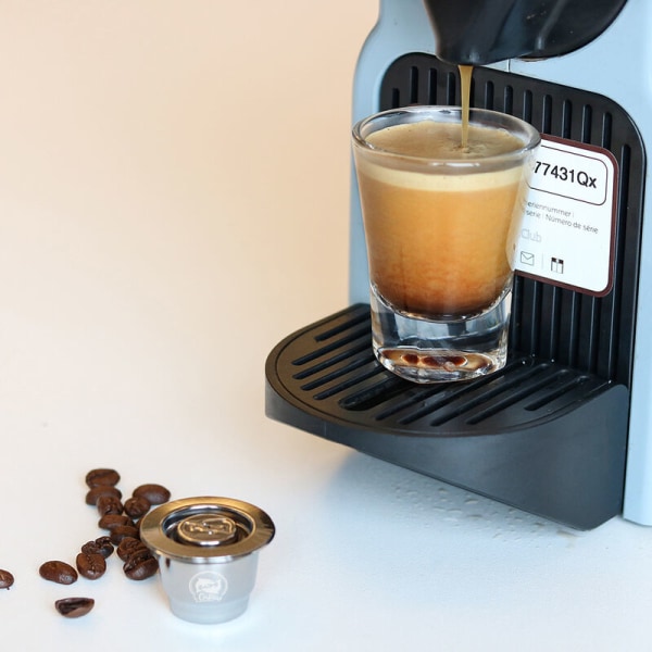 Rustfrit stål kaffekapsel hammer base sæt genopfyldelig kaffepude kaffemaskine tilbehør til Nespresso