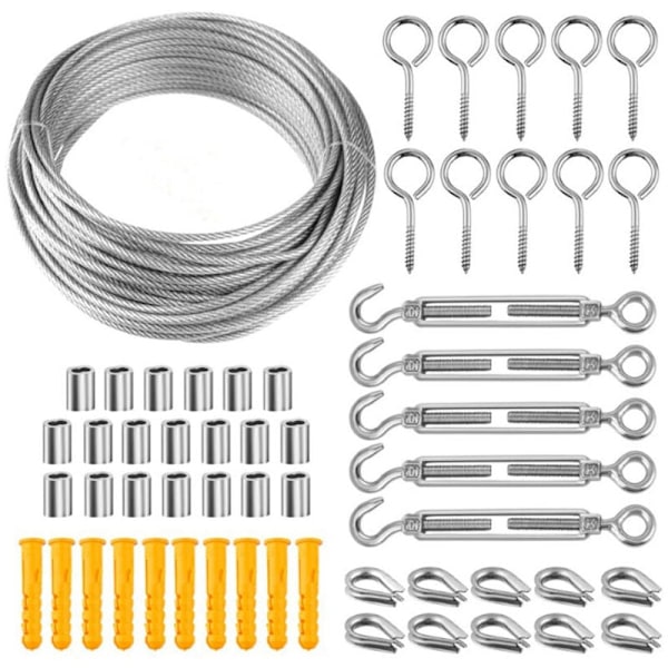 Rustfritt ståltau for hengesett, 50M vaierkabel, klatreplanter espaliersett, metallkabel for trapprekkverk - 5, AAFGVC