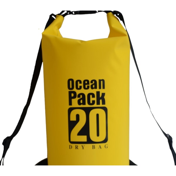 Ny 20L vanntett pose Vanntett bøtte svømmepose flyte stor kapasitet (gul)