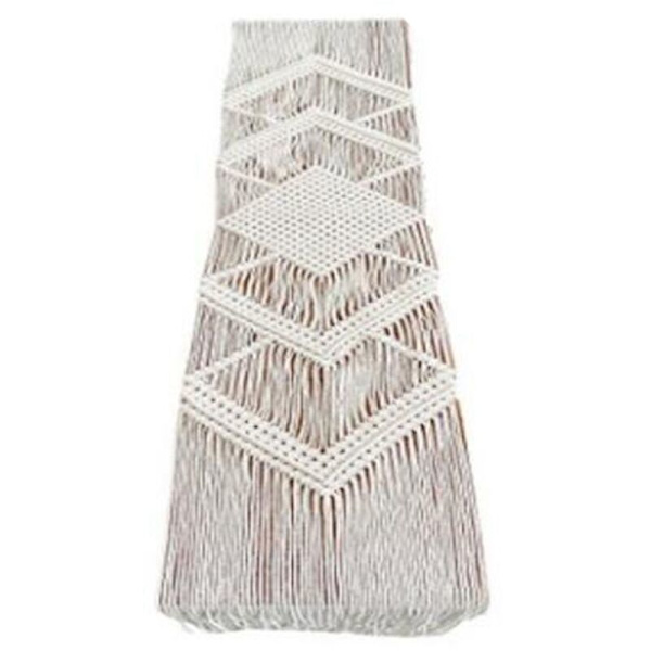 Makrame hullet ut bordløper 32X200 cm Boho bryllupsdekorasjon Nordisk stil Boho bordløper med dusker