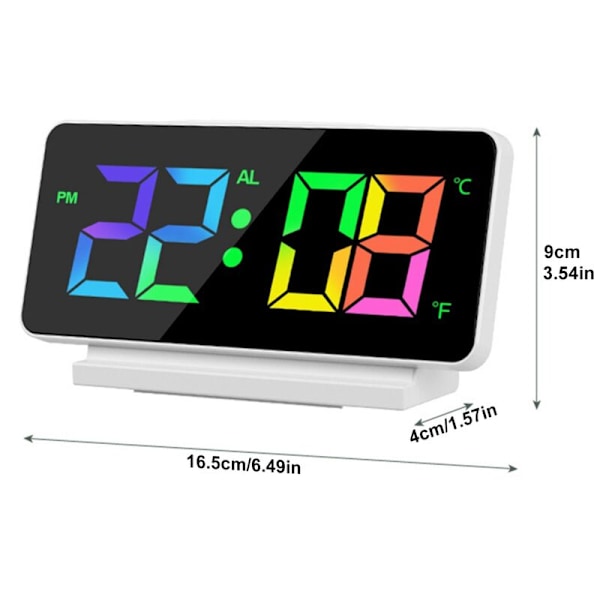 LED Digital väckarklocka, Stora siffror, Fetstil, Snooze, Justerbar volym, Enkel användning, för sovrum, kontor Röd