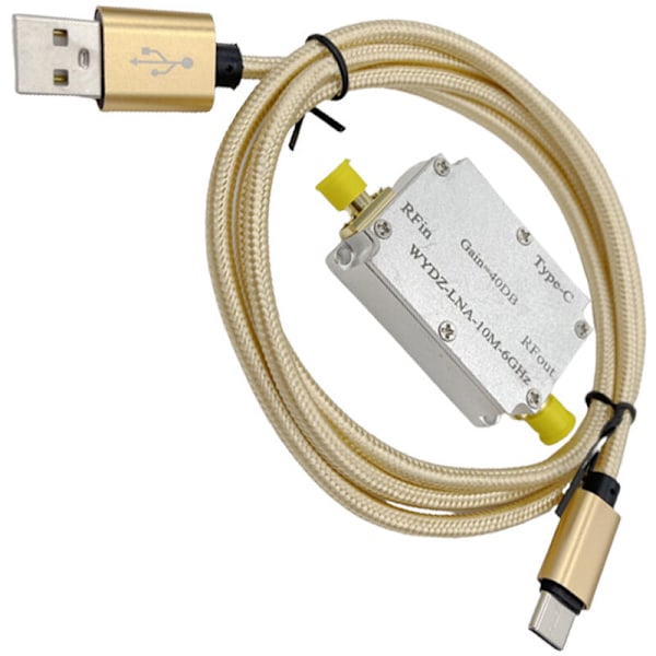 Lavstøyforsterker 10M-6GHz forsterkning 40DB høy flathet LNA RF-signalkontrollmottaker for FM-radio, 40DB