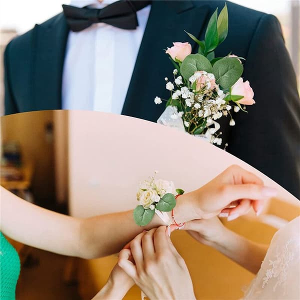 100 stk. Eukalyptusblader Kunstige Roser Blomster Bryllup Jul Dekorasjon Girlander Materiale