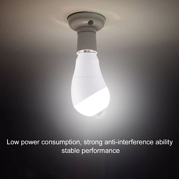 LED-lampa med rörelsesensor, 350° roterbart sensorhuvud för korridor E27 (Kallvit, 7W)