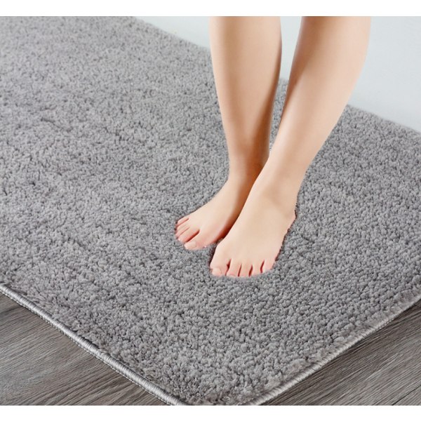Tykke gulvmatter, absorberende husholdningsmatter for bad, sklisikre matter (grå tykkelse 3cm, 50cm×80cm)