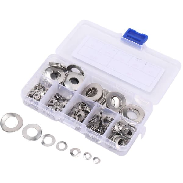 295 stk. 304 rustfrit stålfjeder skivepakning sortimentssæt 304 (M3 M6 M8 M10 M12)