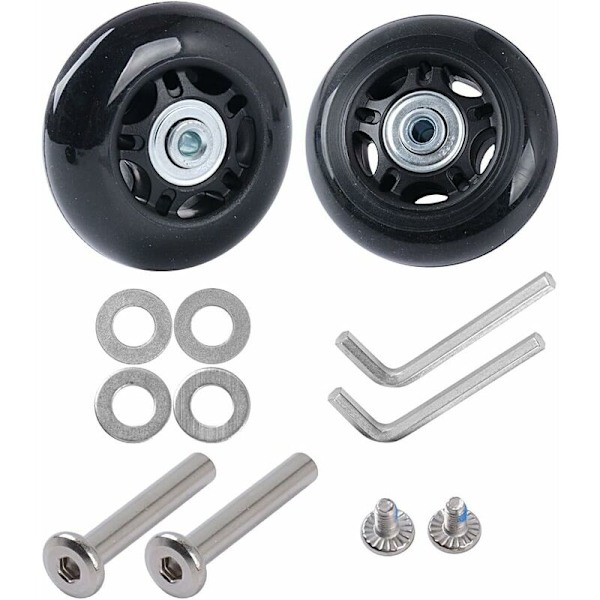 2 stk. Sæt Kuffert Hjul Udskiftning Reparationskit Stille Gummi Aksler Udskiftning Hjul til Kuffert Bagage Tilbehør (45mm18mm)-DENUOTOP
