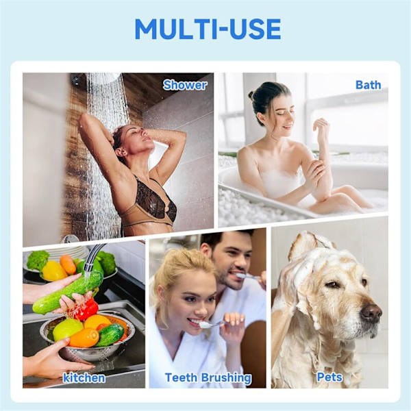 5 Shower Filter Udskiftning Dele, 20 Trins Brushoved Filter til Dure, Høj Effektivitet Shower Filter