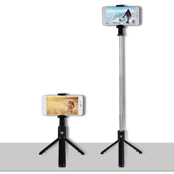 Bluetooth Selfie Stick med stativfjärrutlösare för Monopod för , Svart