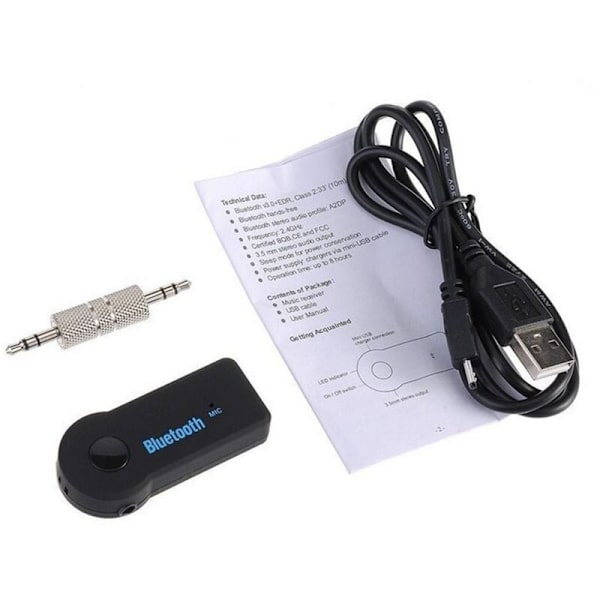 3,5 mm Bluetooth lydmottaker for bilstereo musikadapter