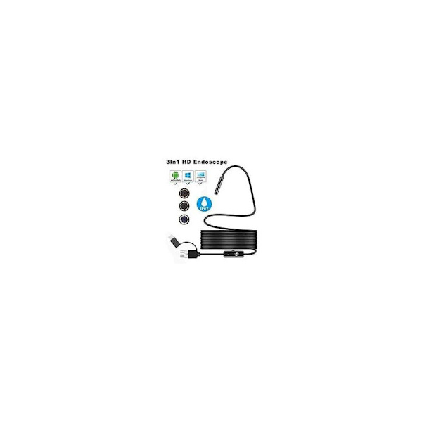 USB Slangeinspeksjonskamera, 2.0 MP IP67 Vanntett USB C Endoskop, Type C Kamera med 8 Justerbare LED-lys for Android, PC