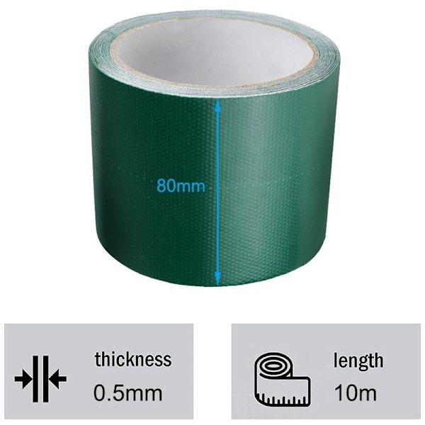 Presenning Reparationstejp Vattentät Limtejp, 8cm x 10m Markis Reparationstejp, Stark för Reparation av Lastbil eller Växthus Presenning, Tältduk eller Paviljong 2P