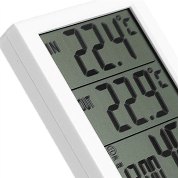 LCD-termometer til indendørs og udendørs temperatur og luftfugtighed med alarmur og vejr-fugtighedsmåler