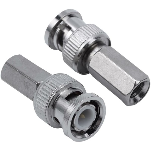 6 st RCA-BNC-kontakter i silvermetall