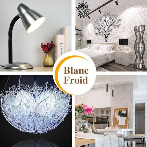 Dimbar LED-pære E14 Lysestakeform, 5W tilsvarer 40W, Kald Hvit 5000K, 470lm, B35 Lysestakepære med liten skruebase, Dimbar Lampe 220-240V, Pa