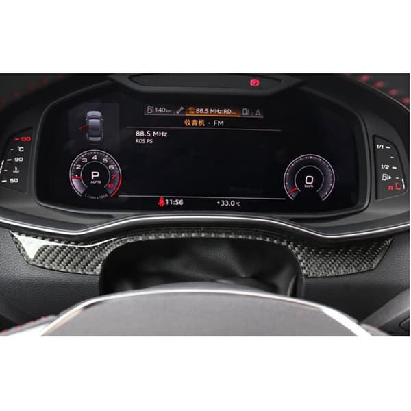 Fiber Dashboard Strips Dekoration Sticker Trim Cover Til - A6 C8 A7 2019-2020 Interiør Tilbehør