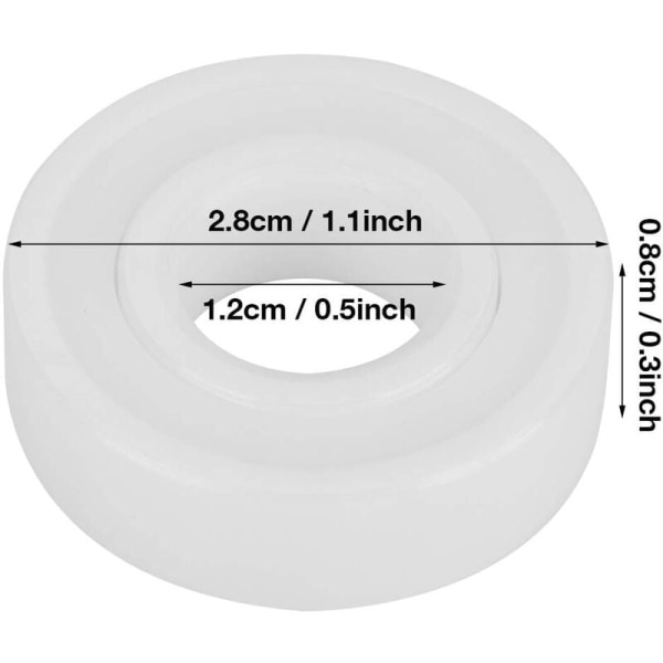 6001-2RS Kullager, ZrO2 Högprecision Keramisk Kullager 12 x 28 x 8 mm / 0,5 x 1,1 x 0,3 tum Vit Kullager 1 Pack