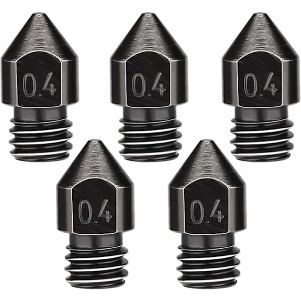 5 st extruderdysor 0,4 mm/1,75 mm, högtemperaturbeständiga 3D-skrivardysor för MK8