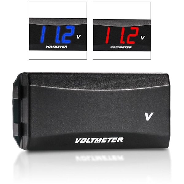 Motorcykel Mini LED Digital Voltmeter Monitor Panel Meter Volt Spændingstester Omvendt Tilslutningsbeskyttelse 12V-80V Rød