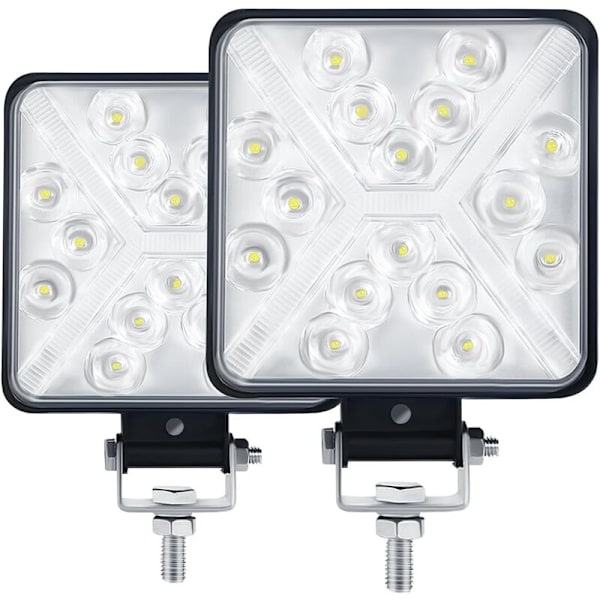 1 Par LED Traktor Arbeidslys 48W 8000LM 6000K LED Frontlys 4x4 IP67 Ekstra LED Lys Motorsykkel Kvadratisk 8D Linse