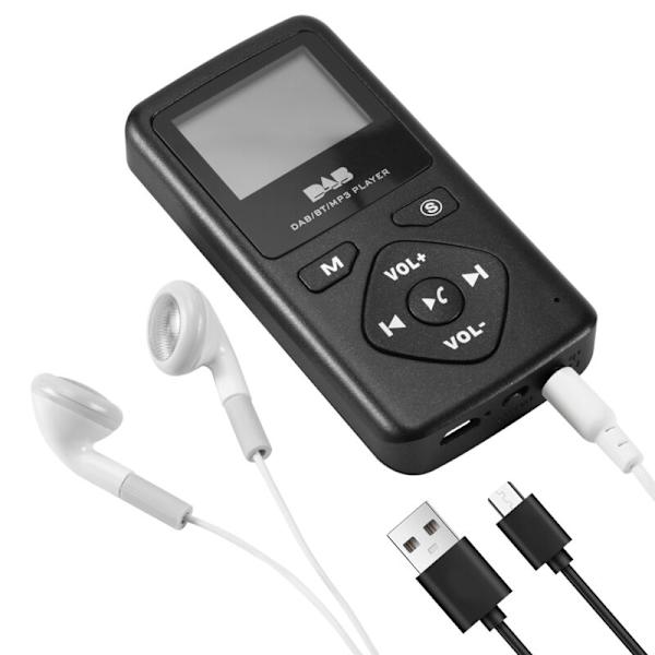 DAB/DAB Digital Radio Bluetooth 4.0 Personlig Lomme FM Mini Bærbar Radio Øretelefon MP3 Micro-USB til
