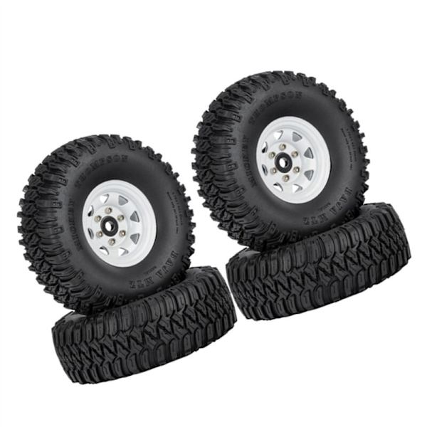 4 stk 1,55 metallfelger med beadlock og dekksett for 1/10 RC Crawler Car Axial Jr D90 CC01 LC70, 1 hvit