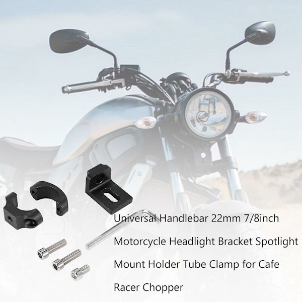 Universal Styre 22mm 7/8 tommer Motorsykkel Frontlykt Brakett Monteringsholder Rør For Cafe Chopper