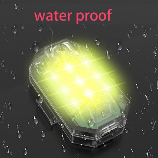 4 stk trådløs fjernkontroll LED strobe lys for bil sykkel 7 farger anti-kollisjon flash varsellys