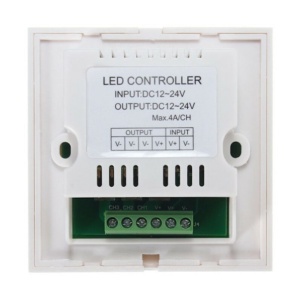 DC 12-24V LED Touch Wall Controller Panel med lysstyrkeændring Dimmer Switch til justering af lys (Farve: Hvid)