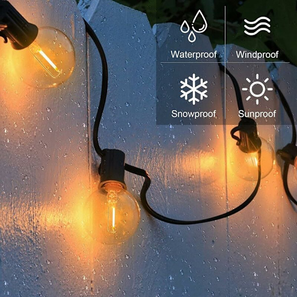 Ulkovalot, 15M ulkovalot, LED-ulkovalot 26 E12 G40 muovilampulla ulkona, IP45 vedenpitävät ulkovalot puutarhaan