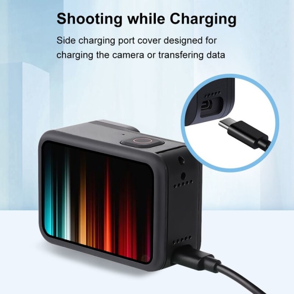 PU525B Plast Batterisidoklocka Gopro9 Laddningsbar Sidoklocka Tillbehör Lämplig för Hero9 Black