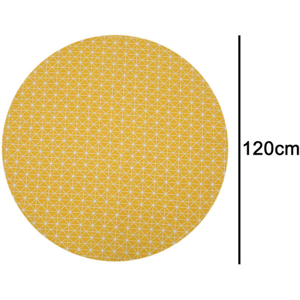 Duk - Linneduk Anti-Rynk Broderad Jute Landsbygård Matbordsskydd Bohemisk Köksbord Duk för Runt Bord Diameter 12