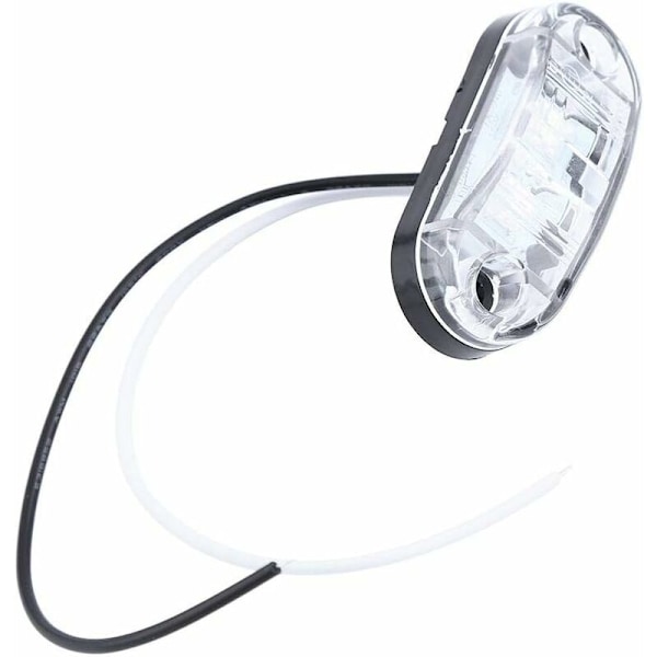 Gummibelagt Sidemarkerlys 4X 2 LED Tilhenger Caravan Sidemarkerlys Vanntett Klaringslys 12V 24V for Bil Auto Lastebil (Hvit) tilhenger klaring