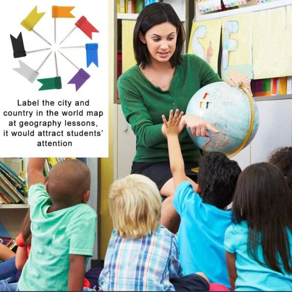 400 stk fargerike reisekart-trykknåler, flerfargede dekorative kart-trykknåler med plastkule og stålspiss for oppslagstavle